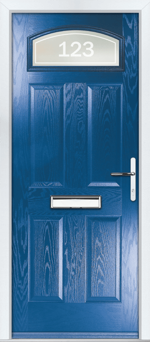 Hollister Oval Door with Rozet Glass in Admiral Blue - Advisar